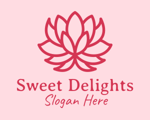 Pink Lotus Flower  logo design