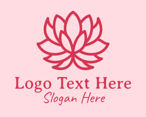 Rose Candle - Pink Lotus Flower logo design