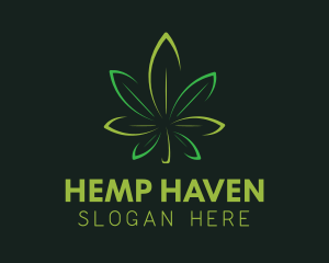 Hemp Weed Leaf  logo design