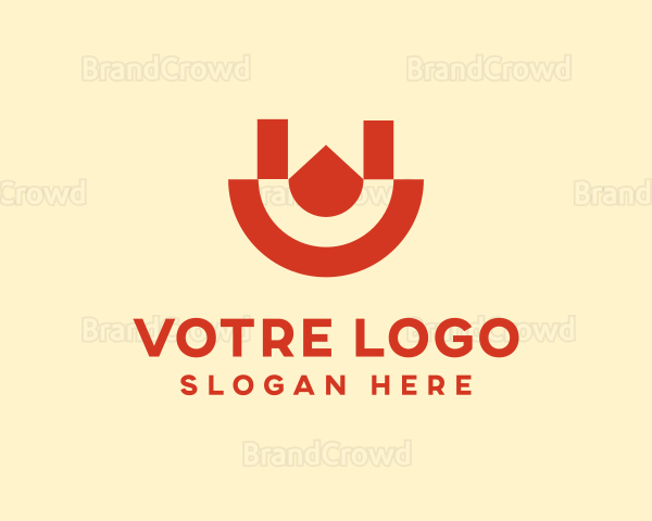 Geometric Smile Letter U Logo