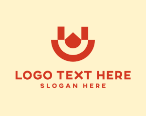 Negative Space - Geometric Smile Letter U logo design