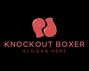 Boxer - Red Boxing Gloves logo design