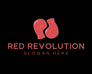 Red Boxing Gloves logo design