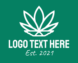 Wing - Abstract Wing Marijuana logo design