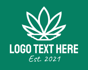 Medical - Abstract Wing Marijuana logo design