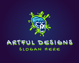 Graffiti Skull Mural  logo design