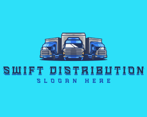 Distribution - Cargo Truck Fleet logo design