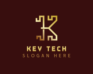 Tech Cryptocurrency App Letter K logo design