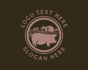 Livestock - Pig Farm Field logo design