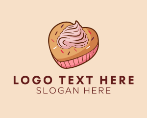 Bread - Heart Pastry Muffin logo design