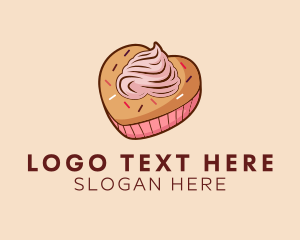 Sweets - Heart Pastry Muffin logo design