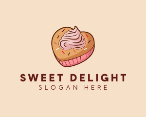 Heart Pastry Muffin logo design