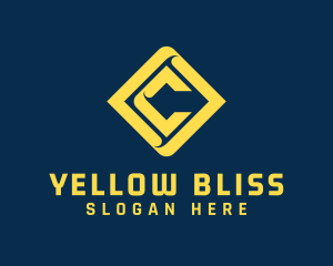 Yellow - Yellow Diamond Business Letter C logo design