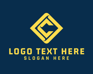 Cryptocurrency - Yellow Diamond Business Letter C logo design