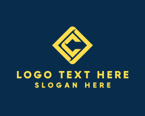 Lettermark - Yellow Diamond Business Letter C logo design