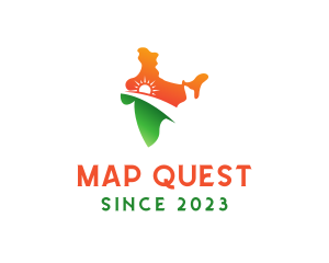 India Sunrise Map logo design