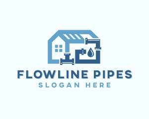 Water Pipe Plumbing logo design