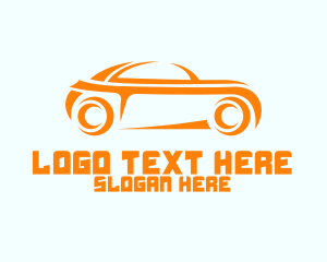 Car Face - Sporty Orange Car logo design