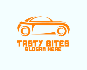 Sports Car Emblem - Sporty Orange Car logo design