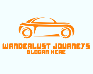 Sports Car Rental - Sporty Orange Car logo design