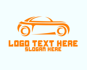 Car Rental - Sporty Orange Car logo design