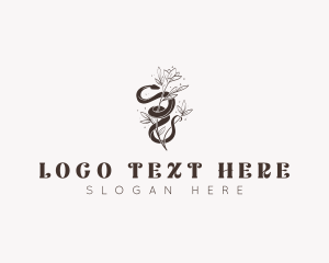 Lifestyle - Snake Floral Boho logo design