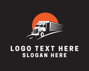Distribution - Cargo Transport Truck logo design