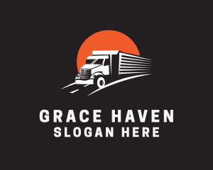Tow Truck - Cargo Transport Truck logo design