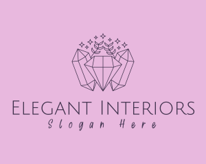 Elegant Jewelry Crystal Gemstone logo design