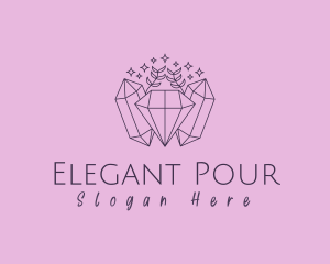 Elegant Jewelry Crystal Gemstone logo design