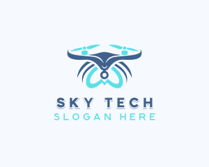 Aerial Tech Surveillance Drone logo design