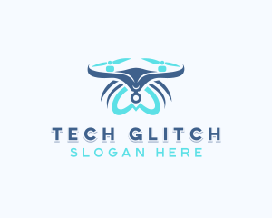 Aerial Tech Surveillance Drone logo design