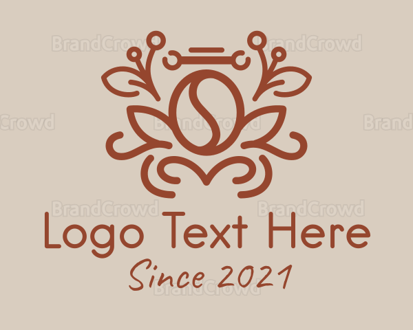 Brown Coffee Plant Logo