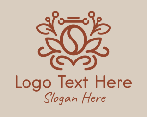 Brown Coffee Plant  Logo