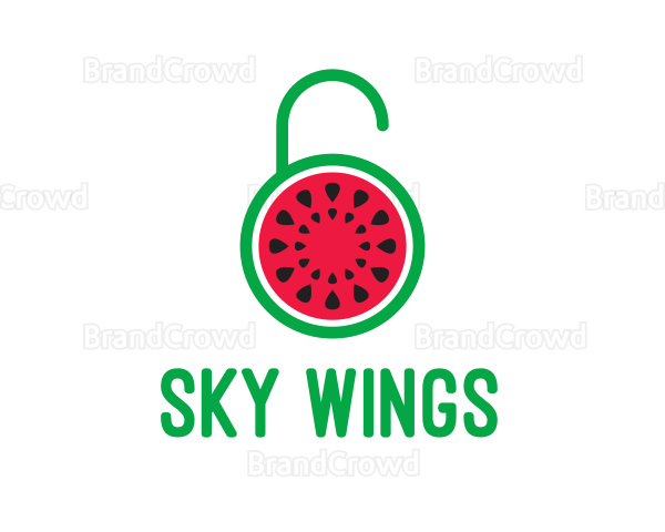 Watermelon Fruit Lock Logo