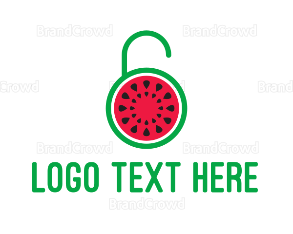 Watermelon Fruit Lock Logo