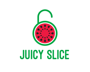 Watermelon Fruit Lock  logo design