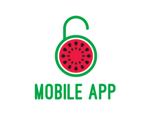 Grocer - Watermelon Fruit Lock logo design