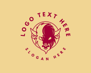 Butcher - Bull Bison Animal logo design