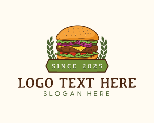 Hub - Food Burger Sandwich logo design