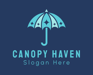 Blue Sparkle Umbrella  logo design