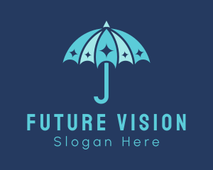 Forecaster - Blue Sparkle Umbrella logo design