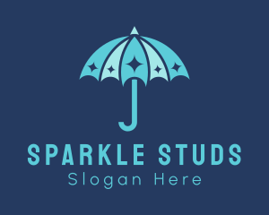 Blue Sparkle Umbrella  logo design