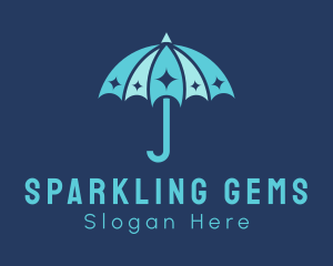 Blue Sparkle Umbrella  logo design