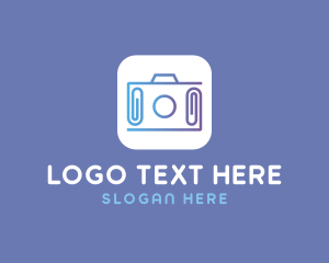 Content - Camera Lens Paper Clip logo design