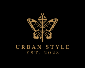 Specialty Shop - Golden Butterfly Key logo design