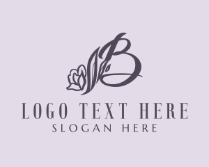 Glamorous - Floral Calligraphy Letter B logo design