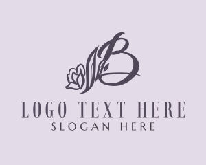 Calligraphy - Floral Calligraphy Letter B logo design