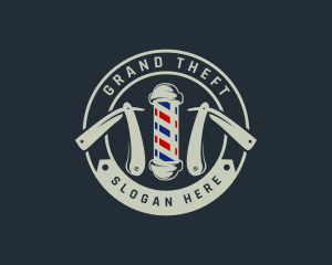 Barbershop Razor Grooming Logo