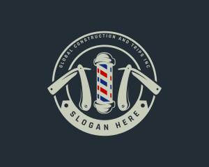 Barbershop Razor Grooming Logo